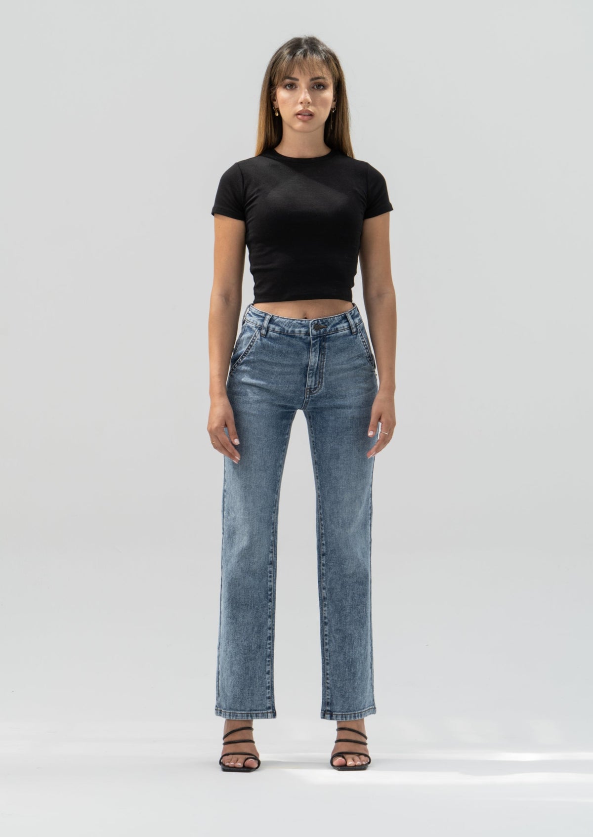 Side Pocket Straight Fit Jeans