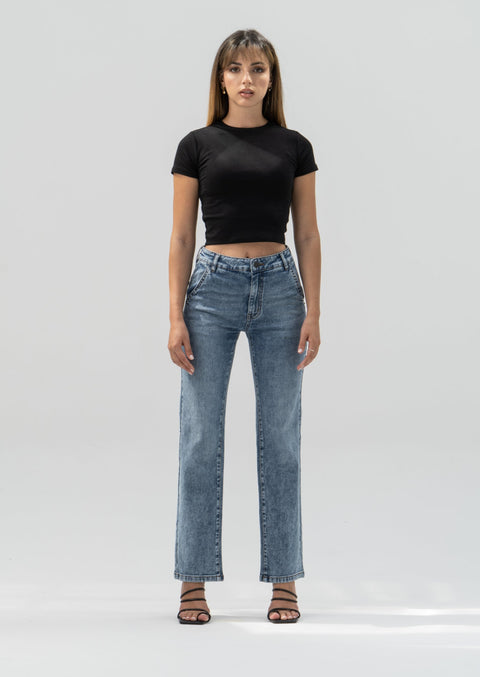 Side Pocket Straight Fit Jeans