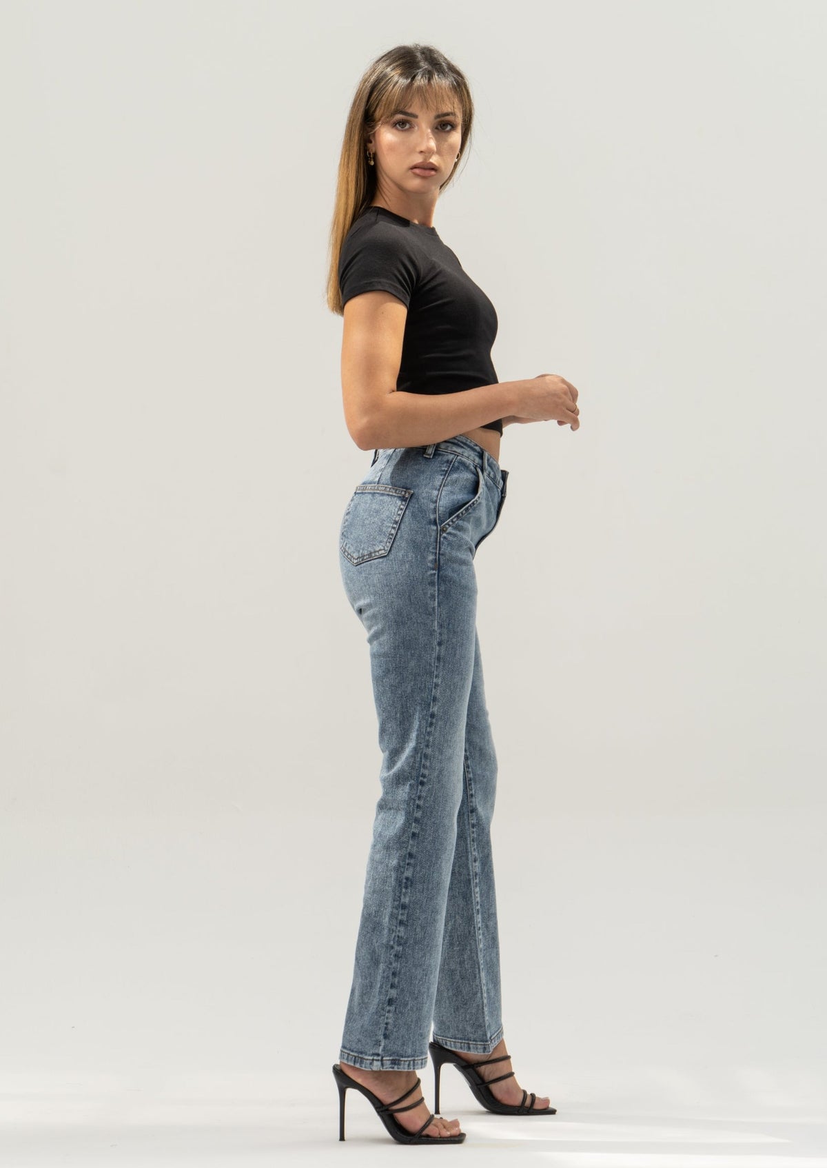 Side Pocket Straight Fit Jeans