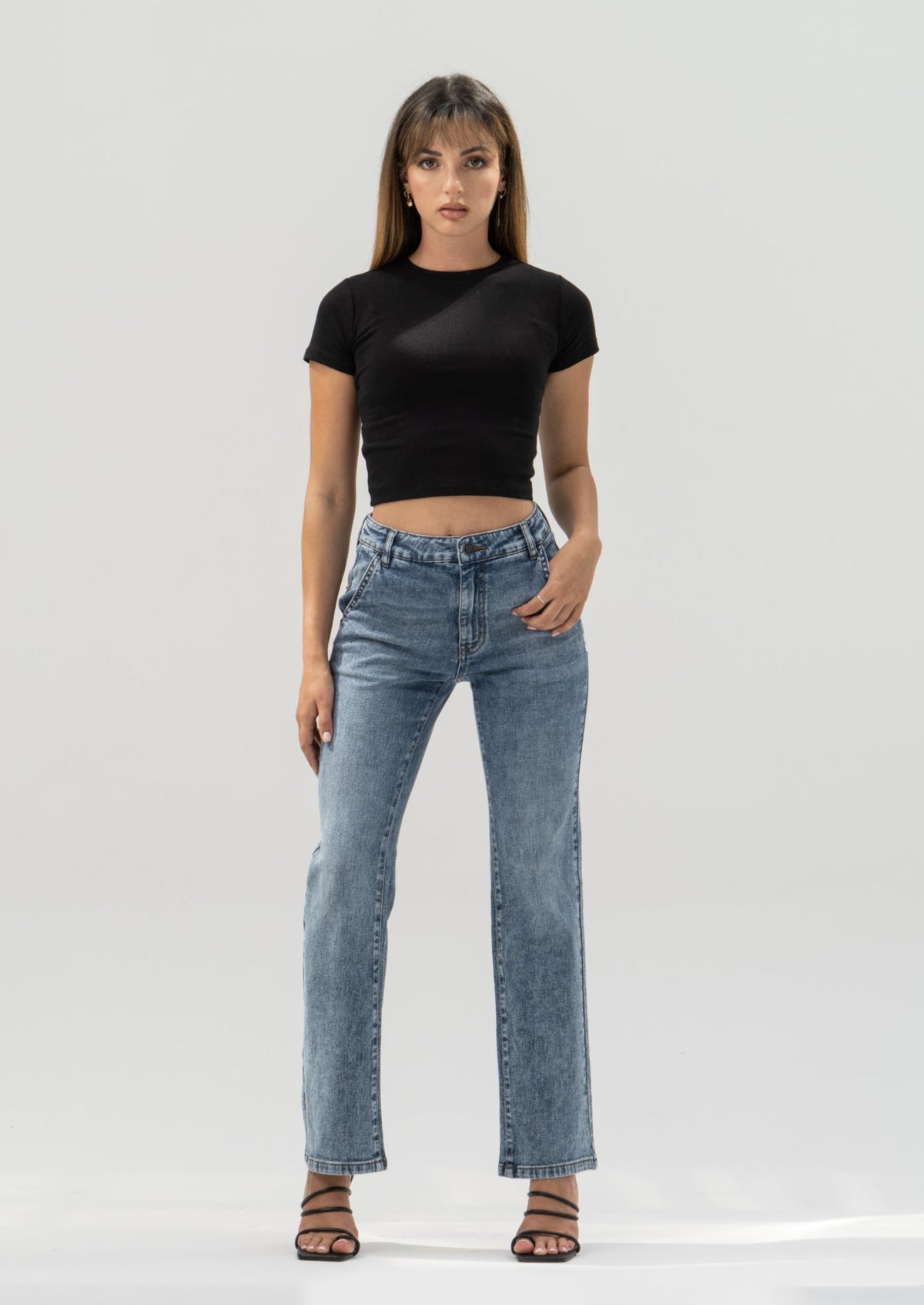 Side Pocket Straight Fit Jeans