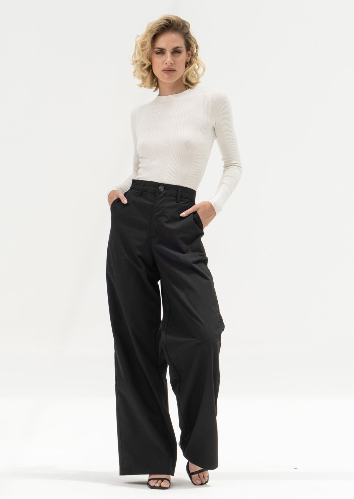 Black Wide Leg Trousers