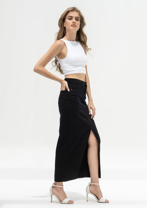 Long Front Slit Skirt