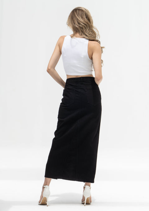 Long Front Slit Skirt