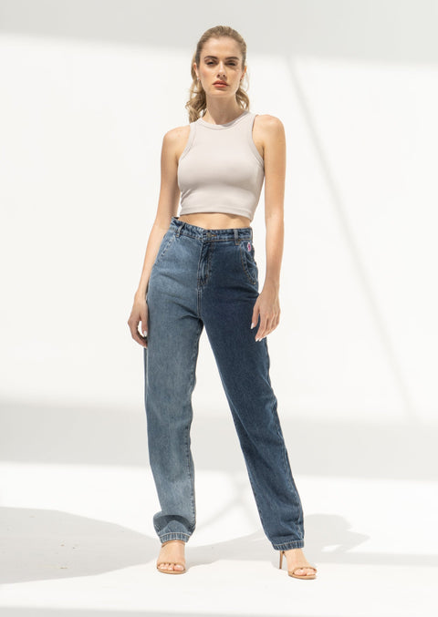 Two Tone Boyfriend Jeans