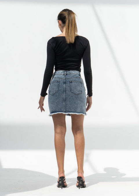 Raw Hem Skirt