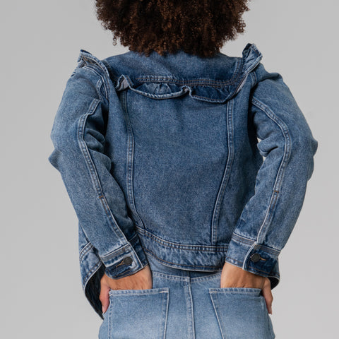 Ruffle Denim Jacket