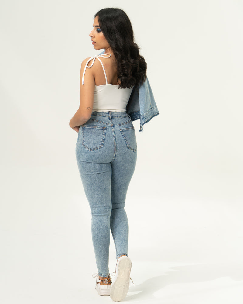 Acid Light Blue Skinny Jeans