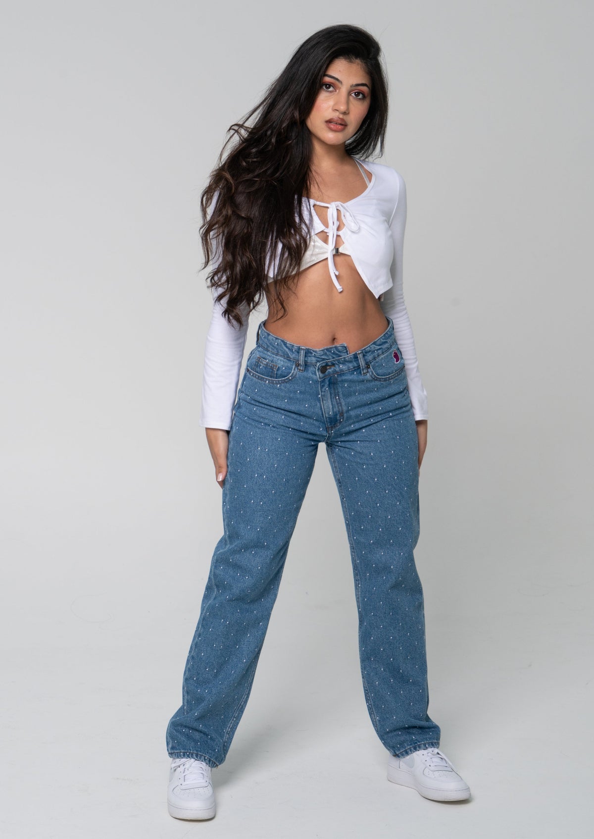 Asymmetric Straight Fit Jeans