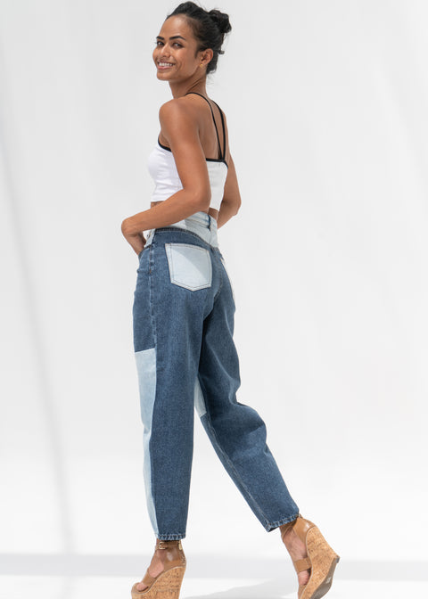 Patchwork Mom Jeans