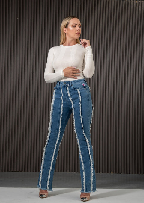 Frayed Seam Jeans