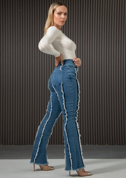 Frayed Seam Jeans