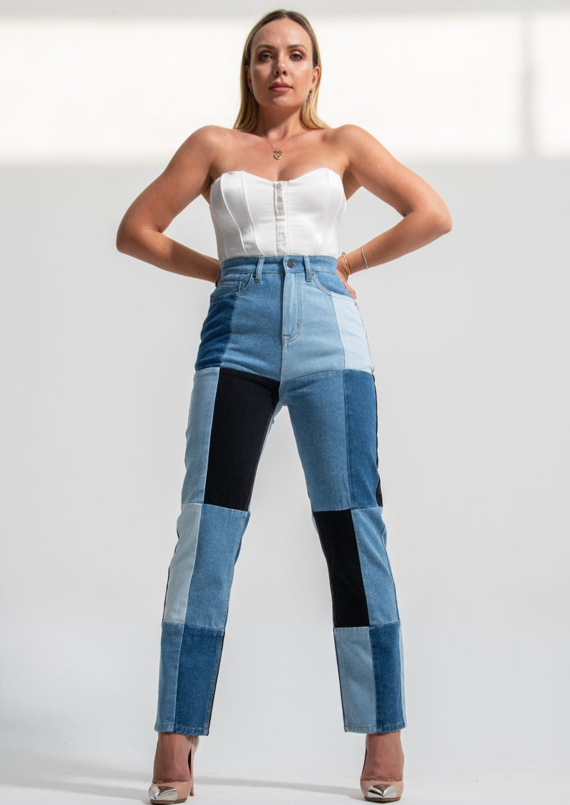 Upcycled Patchwork Jeans